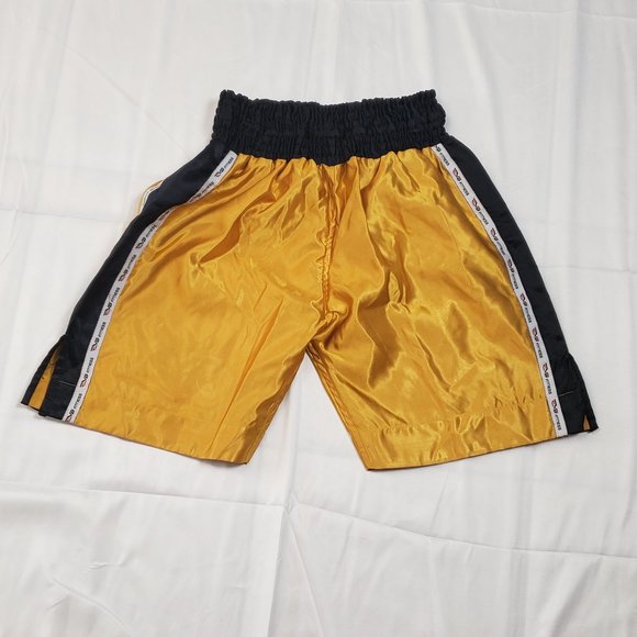 EVO Fitness Golden Satin Fight Kick Martial Arts Boxing Trunks Large NWOT Mens - Picture 3 of 3